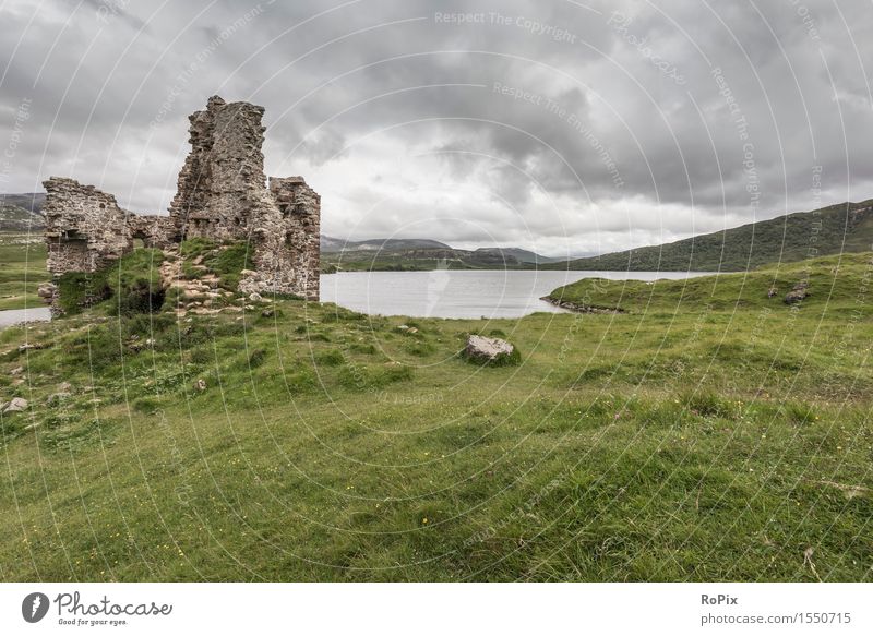 Ardvreck Castle Relaxation Calm Vacation & Travel Tourism Sightseeing Summer Hiking Landscape Elements Water Sky Clouds Storm clouds Bad weather Gale Hill