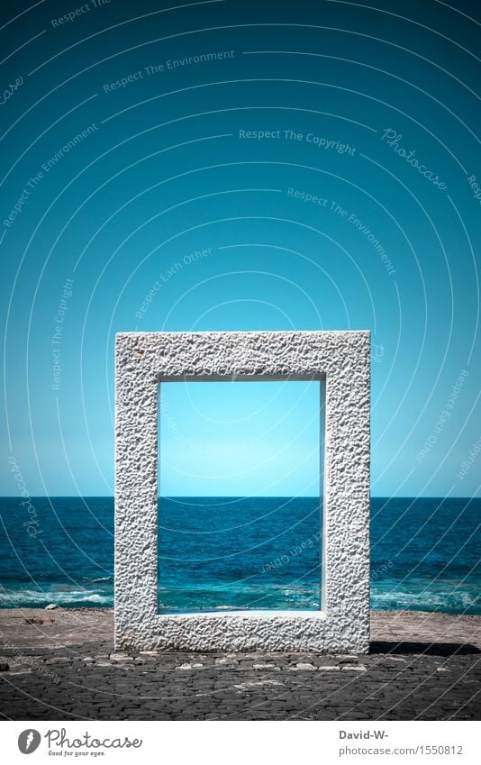 Gateway to the water world Art Exhibition Work of art Culture Tunnel Door Fluid Large Maritime Surrealism Dream Traverse Turquoise Surface of water Ocean