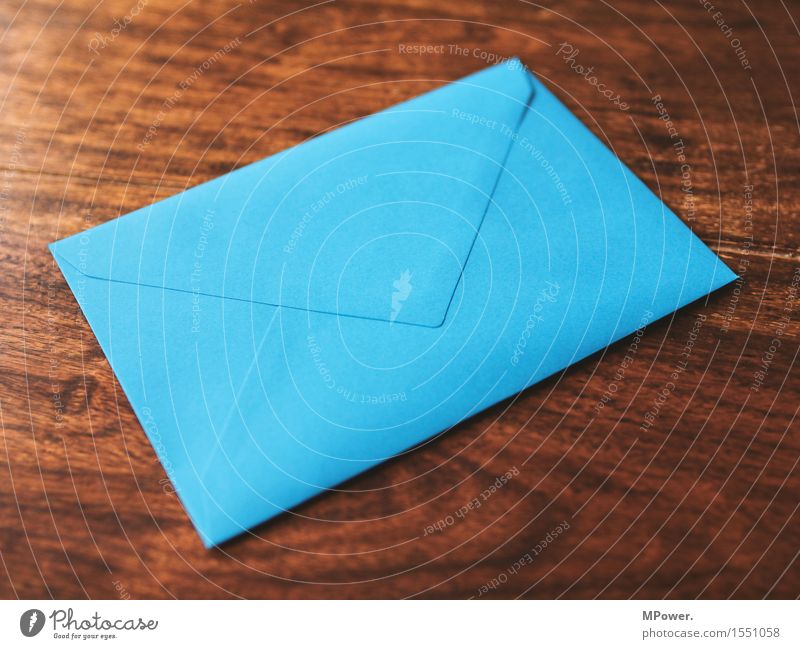 letter 4 Wood Thin Letter (Mail) Write Sender Card Table Love letter Blue Fountain pen Pen Communicate Envelope (Mail) Register Colour photo Close-up