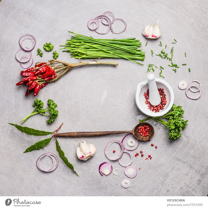 Background with spice mill and cooking spoon - a Royalty Free Stock Photo  from Photocase