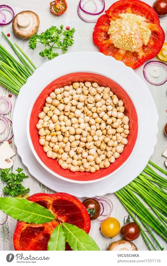 Chickpeas with vegetables and spices Food Vegetable Grain Herbs and spices Nutrition Lunch Dinner Buffet Brunch Banquet Organic produce Vegetarian diet Diet