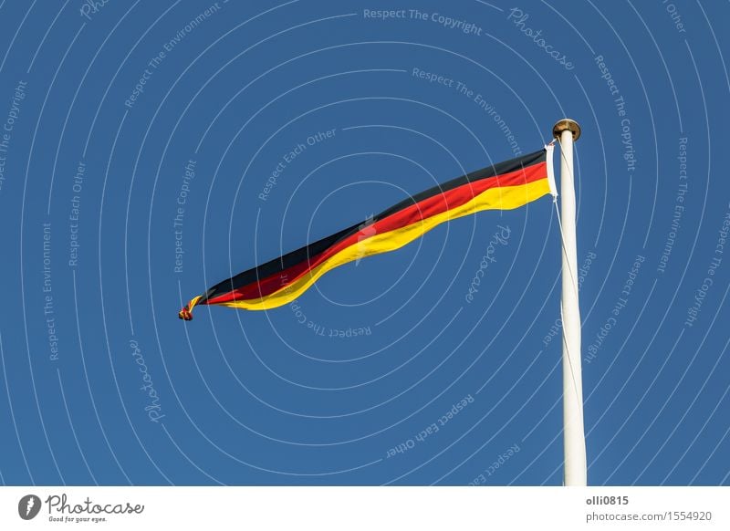 German Flag Summer Feasts & Celebrations Earth Sky Clouds Wind Stripe Thin Long Red Independence Europe German culture Germany cloudscape cut out Flagpole