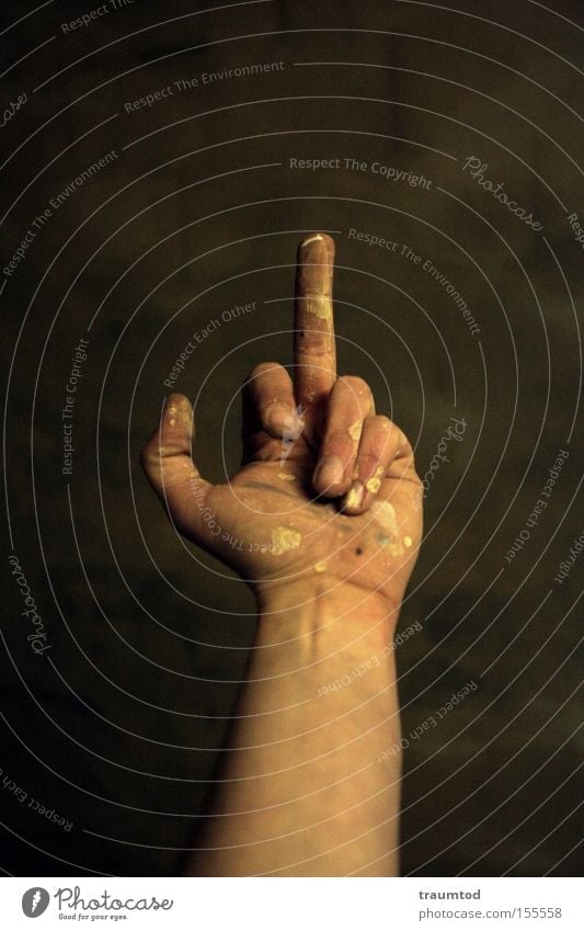 statement Hand Thumb Fingers Gesture Dirty Colour Depth of field Sign language Middle finger Fist Ring finger Forefinger Joint Give the finger Anger Aggravation