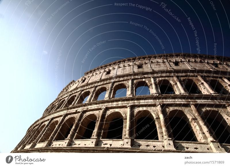 arcade Vacation & Travel Tourism Sightseeing City trip Cloudless sky Beautiful weather Rome Italy Town Capital city Downtown Old town Ruin Places