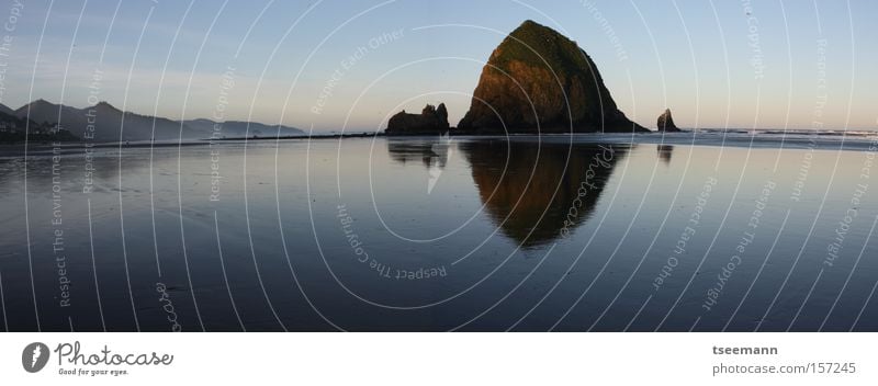 Wide Wet Beach Ocean Lake Water Pacific Ocean Reflection Rock Coast USA pacific haystack Reflection & Reflection