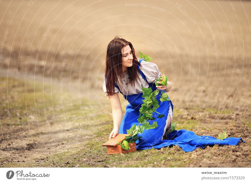 Young woman in spring countryside scenery by weise_maxim ...