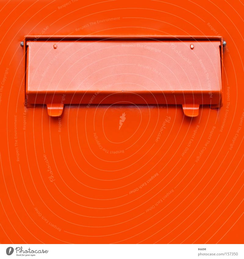 mailbox Mail Mailbox Metal Sharp-edged Simple Contact Slit Flap Anonymous Red Orange Gaudy love mail Love letter Date Colour photo Multicoloured Exterior shot