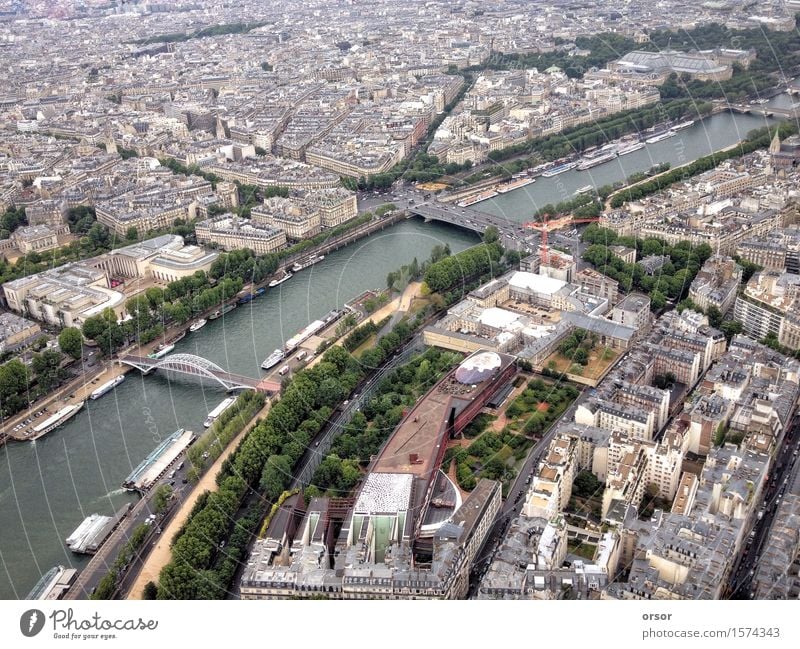 Aerial view of a city in Paris, France Vacation & Travel Europe Capital city View from the airplane Above Town Target Aerial photograph Downward