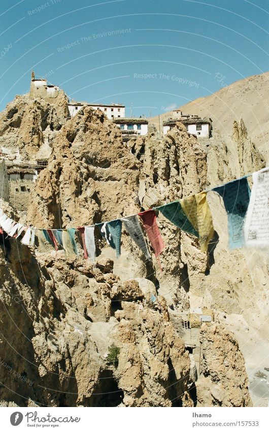 interconnected India Buddhism Prayer flags Remote Mountain Sincere Dusty To go for a walk Wonderful Spiti Valley thankshar Home Stay Colour