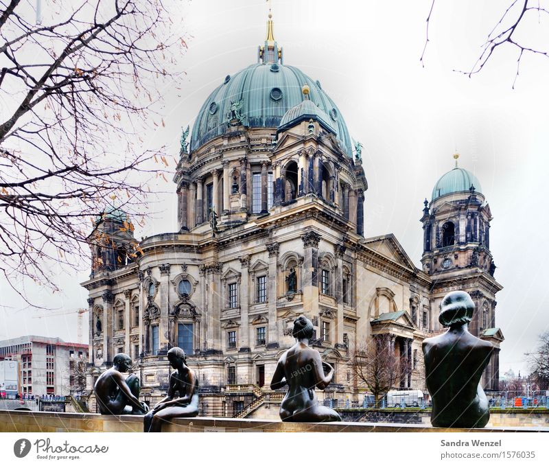 Berlin Cathedral Vacation & Travel Tourism Trip Sightseeing City trip Human being Feminine Downtown Berlin Church Dome Value Colour photo Exterior shot Day