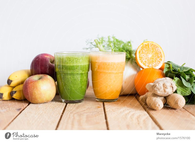 smoothies Vegetable Fruit Organic produce Vegetarian diet Diet Fasting Beverage Juice Lifestyle Beautiful Wellness Cure To enjoy Good Green Orange salubriously