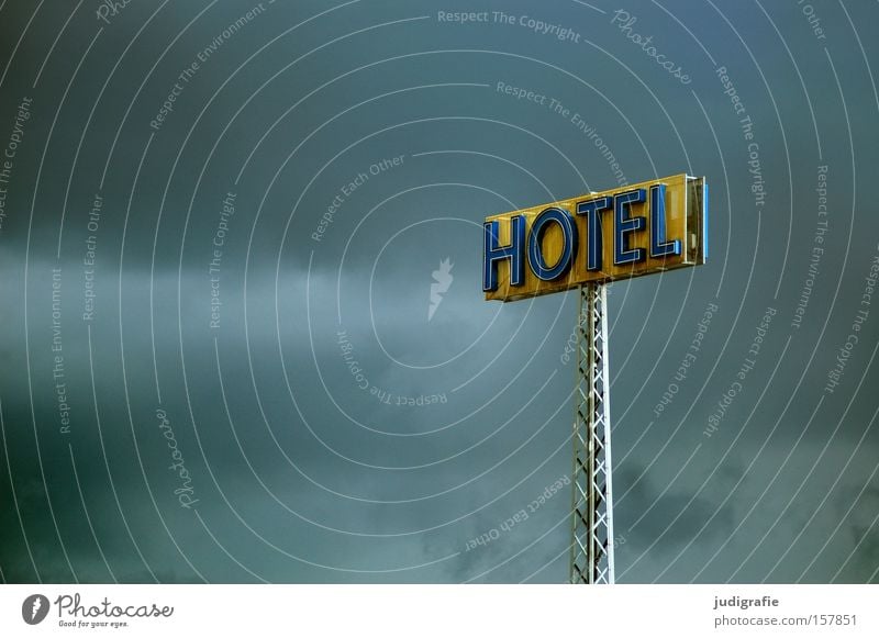 HOTEL Hotel Sky Signs and labeling Signage Advertising Neon sign Typography Word Letters (alphabet) Capital letter Detail Colour schönebeck