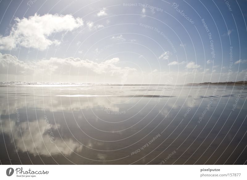 coastline Ocean Beach Clouds Water New Zealand Nature Reflection Far-off places Coast Sky