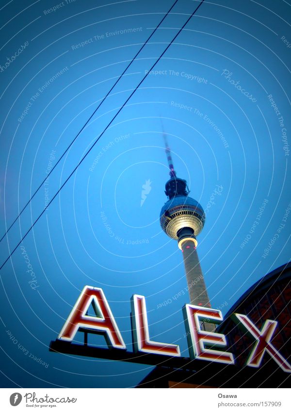 // Berlin Berlin TV Tower Television tower Alexanderplatz Architecture Sky Capital city Landmark Antenna Broadcasting tower Overhead line Building