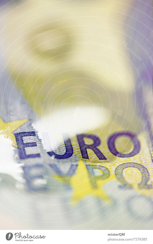Liquidated euro Art Work of art Esthetic Euro Europe European Euro symbol Europe Day Euro bill Bank note Money Financial Industry Financial Crisis Capitalism
