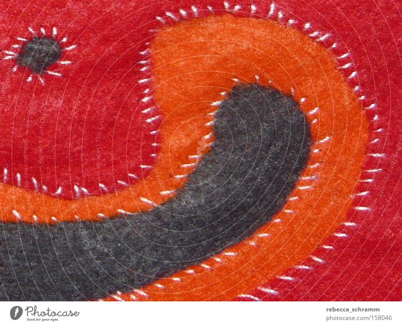 mola technique Felt Macro (Extreme close-up) Textiles Orange Red Sewing Pattern Craft (trade) Clothing Art Culture Molakana kuna capstan stitch