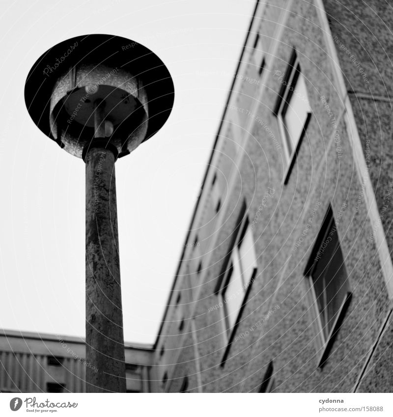 enlightenment House (Residential Structure) Block Concrete GDR Nostalgia Nostalgia for former East Germany Prefab construction Residential area Lamp Light