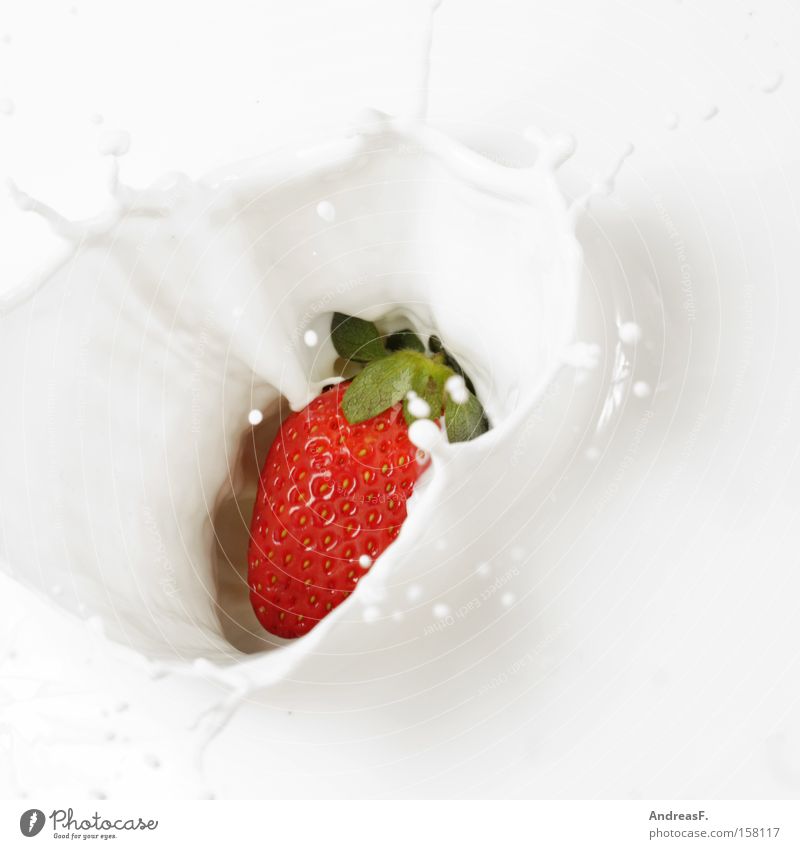 strawberry shake Milk Strawberry Milkshake Dairy Products Breakfast Healthy Nutrition Aromatic Sense of taste Drop Fruit Yoghurt Gastronomy