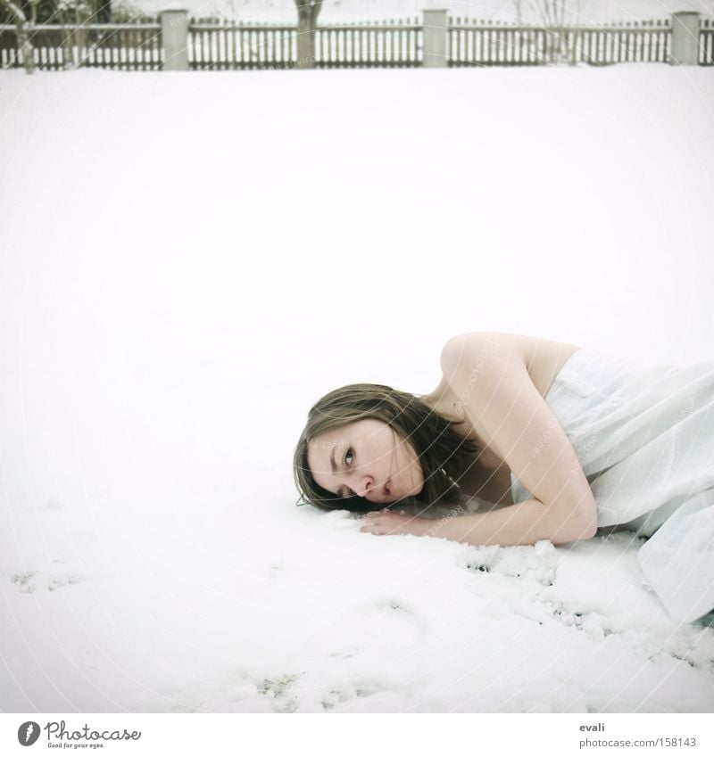 White is the colour of snow Woman Dress Clothing Snow Lie