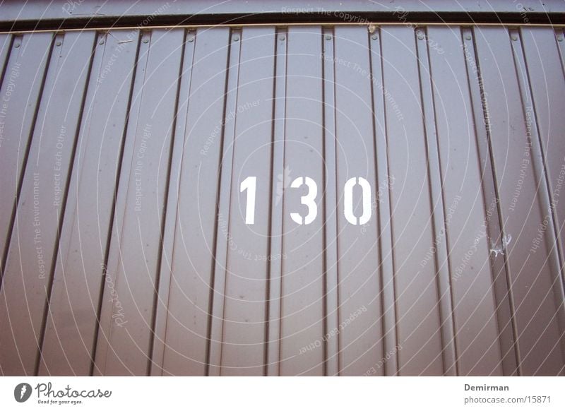 garage 130 Garage Digits and numbers Brown Furrow Parking Transport Structures and shapes