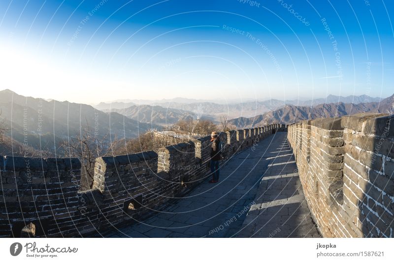 View on the Great Wall of China Vacation & Travel Tourism Adventure Far-off places Freedom Expedition Human being Feminine Young woman Youth (Young adults) 1