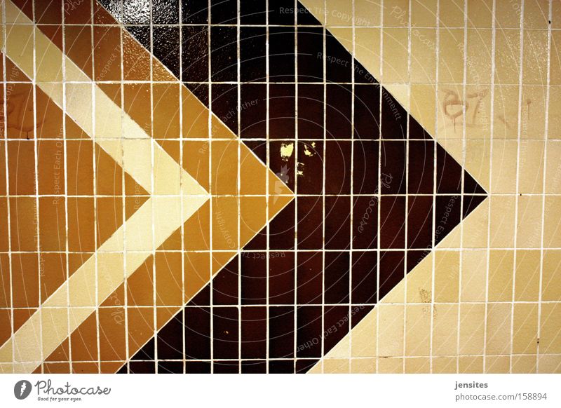 Whenabouts In LA Arrow Tile Direction Lanes & trails Road marking GDR Underground Geometry Triangle Tunnel Architecture hellersdorf
