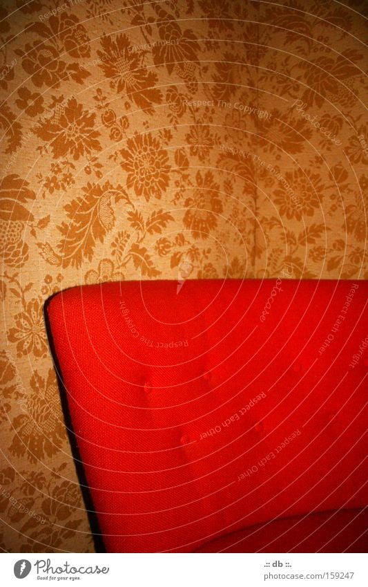 &lt;font color="#ffff00"&gt;-==- proudly presents Red Wallpaper Pattern Armchair Room Retro Style Bedroom