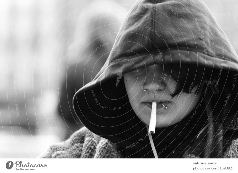 Hanover Black White Street Human being Cigarette Winter Exterior shot