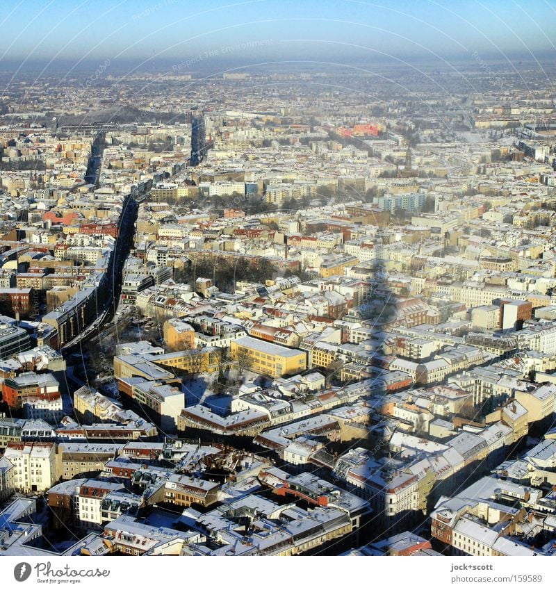 be a tv Sightseeing Winter Frost Downtown Berlin Capital city Tourist Attraction Landmark Berlin TV Tower Network Cold Horizon Far-off places Shadow play