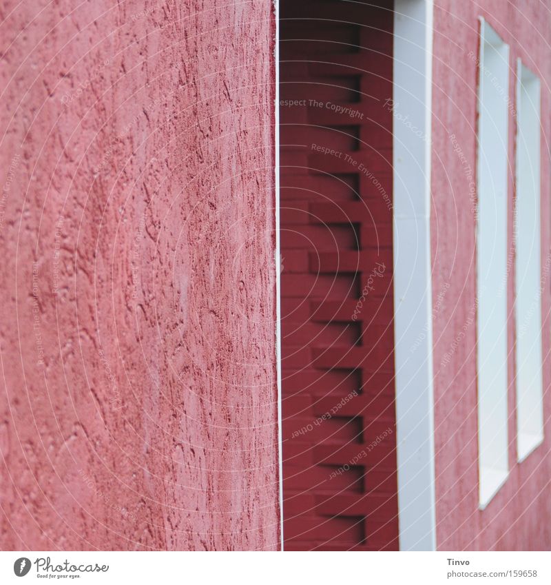 Pink House Wall (barrier) Structures and shapes Entrance Window frame Happiness Architecture House (Residential Structure) Detail roughcast Auburn