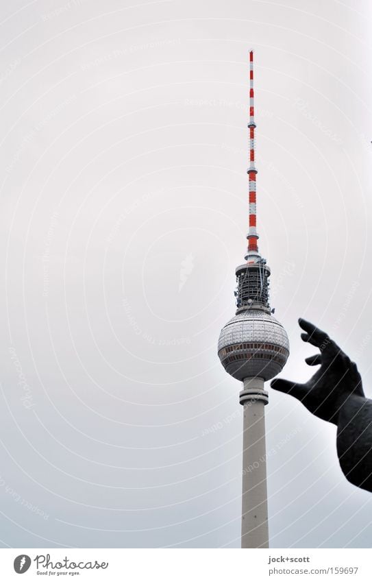 Handle Favourable Sightseeing Downtown Berlin Capital city Tourist Attraction Landmark Monument Berlin TV Tower Sphere Grasp Purloin Haptic Illusion