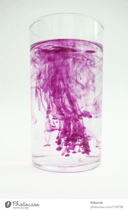 diffusion Ink Water Glass Tumbler Violet White Colour Fluid Movement Esthetic Beautiful Physics