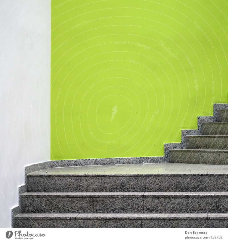 HB-CC Detail Stairs Line Green White Arrangement Upward Mint green Ascending Staircase (Hallway) Illustration Graphic Tidy up Minimal Bremerhaven