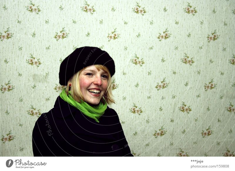 a.n.n.a. [weimar 09] Woman Blonde Cap Black Green Beautiful Wallpaper Laughter Friendliness Congenial Freckles Nature Authentic Coat Youth (Young adults)