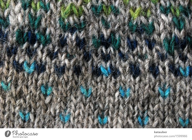 knitted in many colours Fashion Sweater Wool Hip & trendy Beautiful Knit island-wool Pattern Handcrafts Rustic Gray Blue Green Warmth Multicoloured Detail