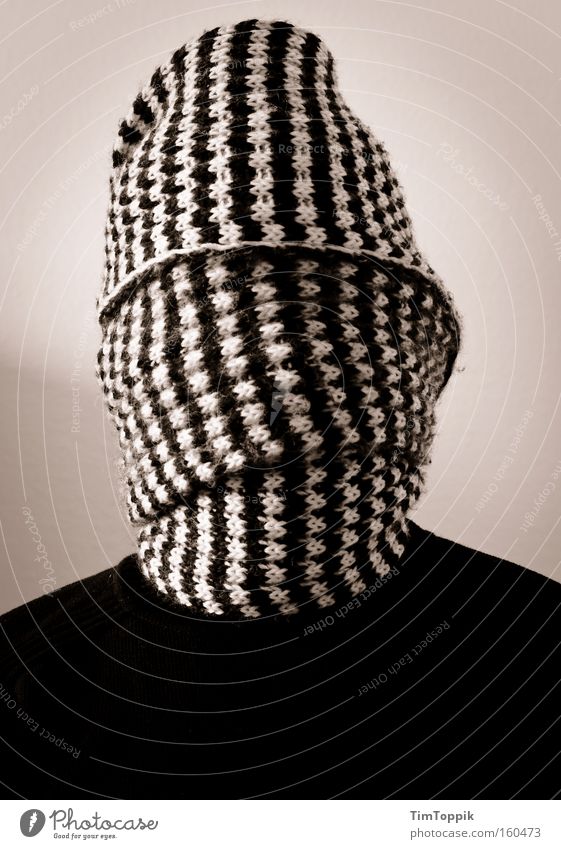 My second Self Portrait photograph Laminate Envelop Wrap up warm Masked Scarf Anonymous Unrecognizable Mysterious Hidden Unidentified Blind Terror Hostage Man