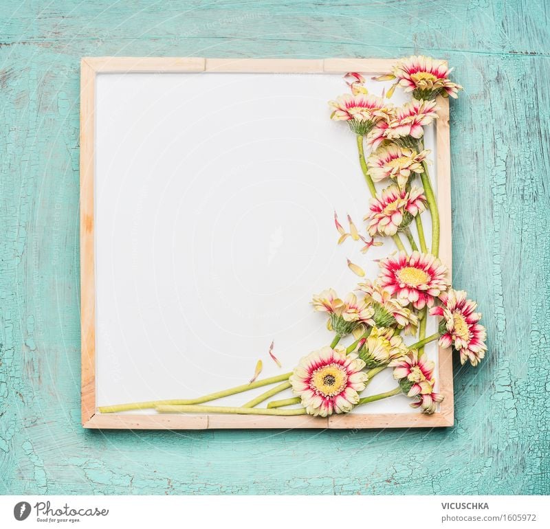 Empty white board and pretty flowers Style Design Summer Living or residing Interior design Decoration Feasts & Celebrations Valentine's Day Mother's Day