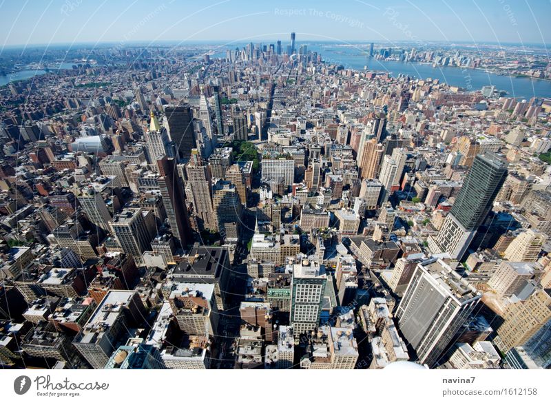 new york New York City Build Living or residing Infinity Growth raw Colour photo Exterior shot Aerial photograph Deserted Bird's-eye view Wide angle
