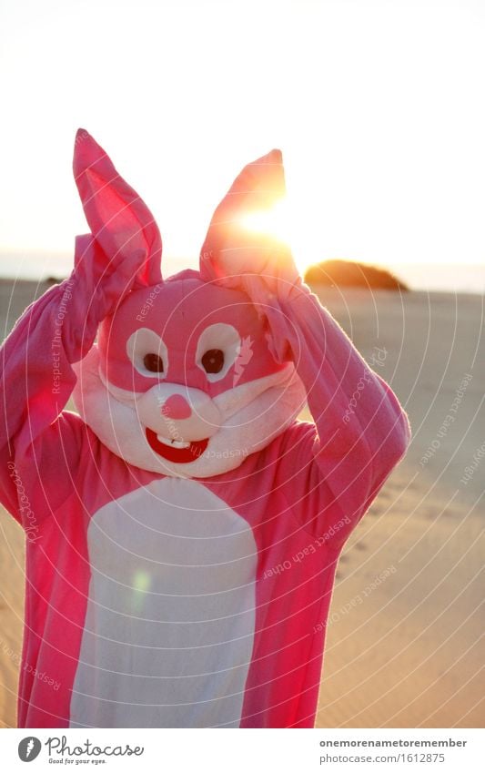 ohmannoman Art Work of art Esthetic Hare & Rabbit & Bunny Hare ears Rabbit's foot Sun Easter Pink Costume Joy Comical Funster The fun-loving society Funny
