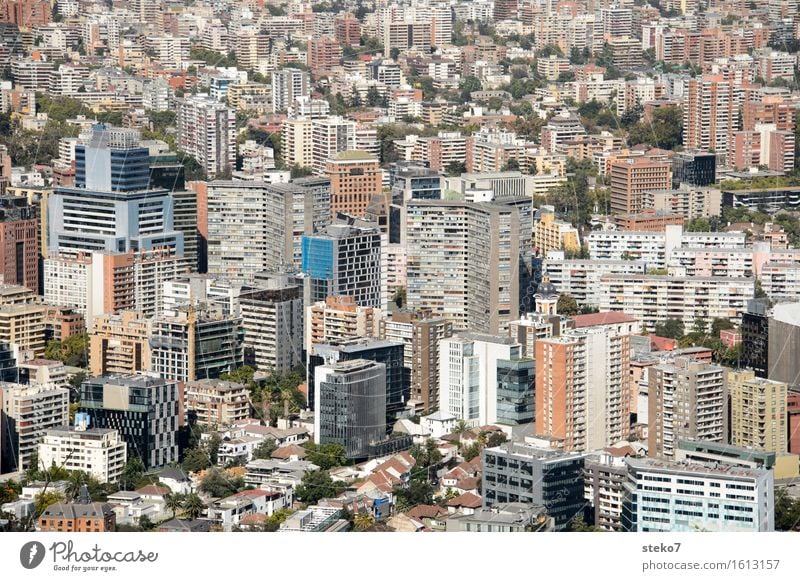 Santiago de Chile South America Capital city Downtown Populated High-rise Architecture Sharp-edged Tall Town Narrow Urban canyon agglomeration Exterior shot