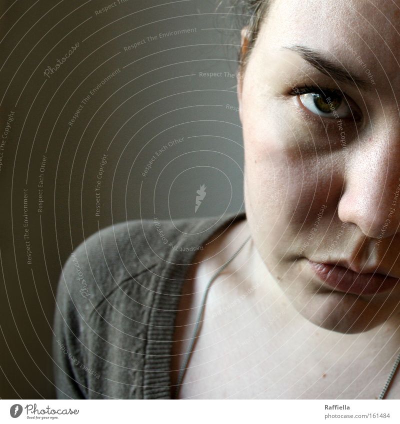 downsides Light Shadow Portrait photograph Looking Face Calm Woman Adults Eyes Grief Distress