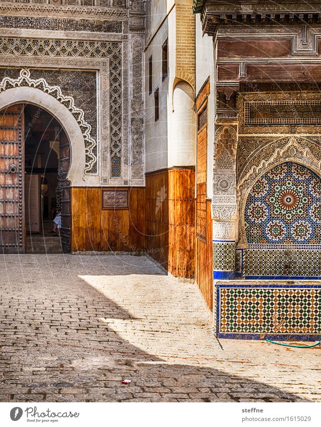 ornament Fez Tourist Attraction Landmark Esthetic Morocco Near and Middle East Arabia Ornament Well Mosque Old town Tourism Islam Colour photo Multicoloured