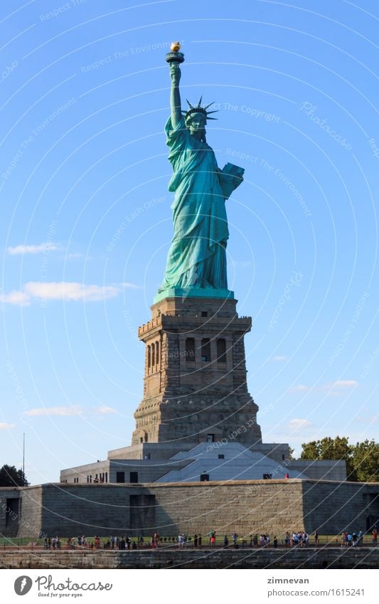 The Statue of Liberty in New York City Vacation & Travel Tourism Freedom Island Sky Town Monument Looking Historic Blue Interest Independence landmark america