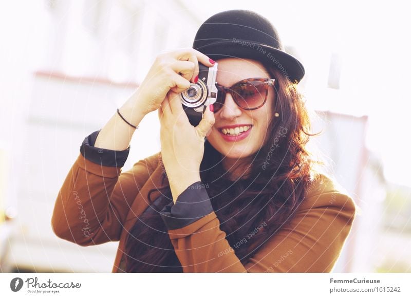 Smile, please! :-) Lifestyle Elegant Style Beautiful Feminine 1 Human being 18 - 30 years Youth (Young adults) Adults Town Hipster Photography Photographer