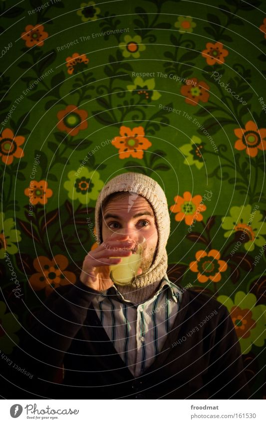 absinthe Alcoholic drinks Drinking Cap Flower Intoxicant Intoxication Alcohol-fueled Wallpaper Portrait photograph To enjoy Joy Retro