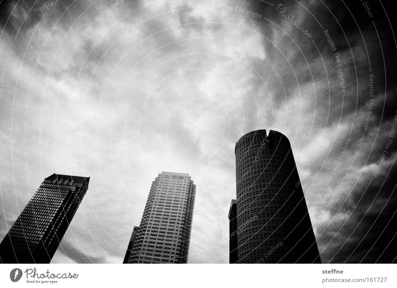 The forces of evil High-rise House (Residential Structure) Downtown Tampa USA Black White Capitalism Clouds Threat Dark