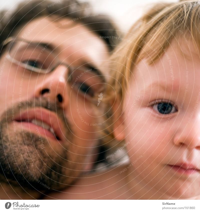 74 [father and son] Skin Child Baby Toddler Boy (child) Man Adults Eyes Love Near Trust Related Intimacy Paternal instinct Father and son Colour photo Day