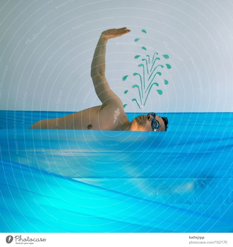 freestyle Man Human being Swimming Dive Water Comic Inject Seahorse Lifeguard Sports Joke Swimming goggles Naked Ocean Aquatics free float Swimming & Bathing