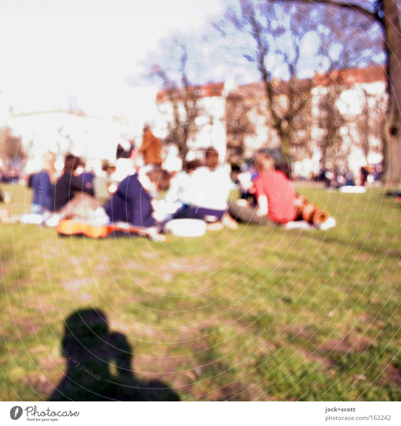 Boxhagener Platz (spring day) Picnic Group Spring Park Meadow Communicate Sit Together Spring fever Relaxation Society Life Photographer Take a photo Vision