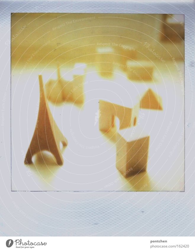 Wooden figurines. Eiffel Tower, houses. Play Polaroid Sunlight Sunbeam Back-light Playing Model-making Children's game Sightseeing City trip Flat (apartment)